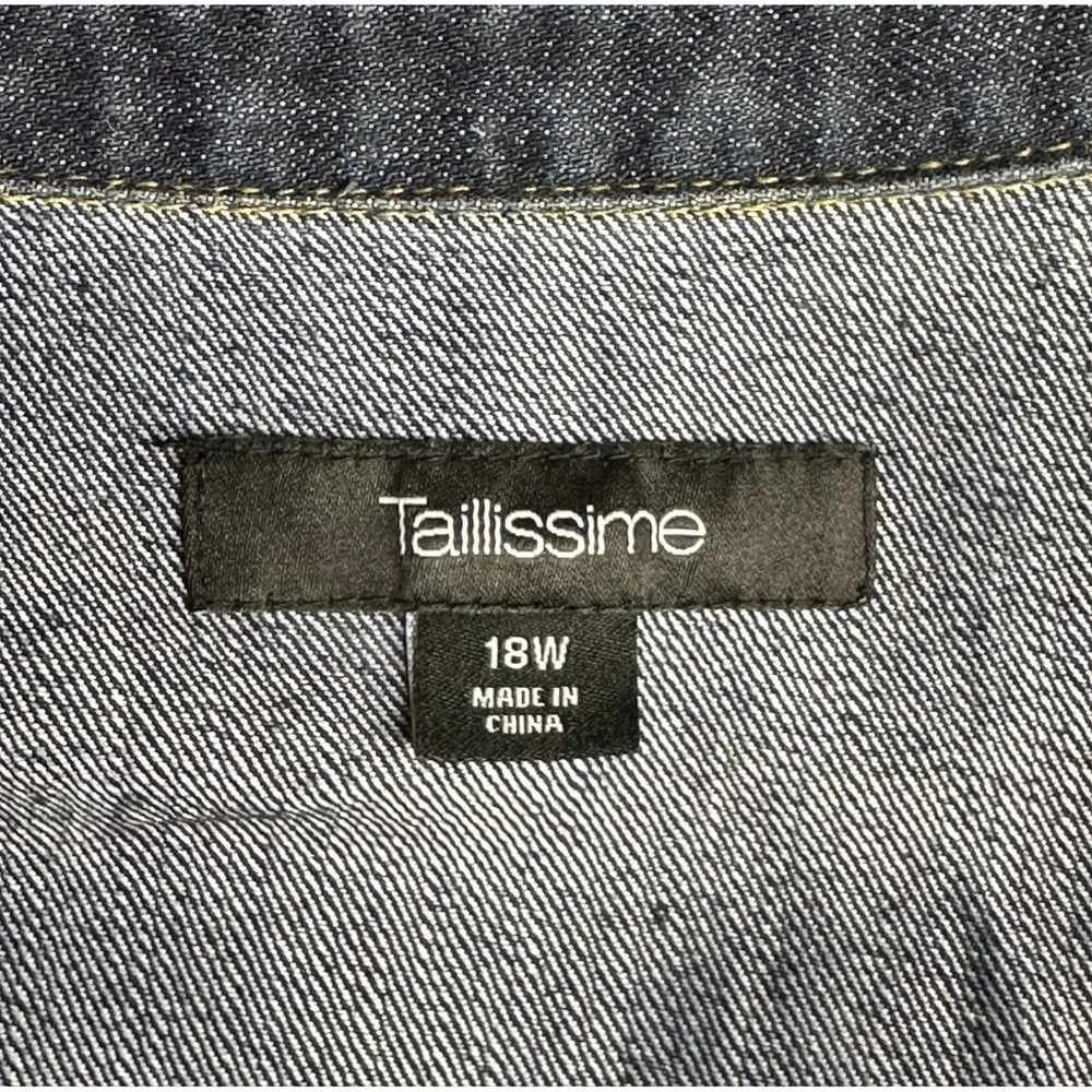 Tallissime Women's 1/2 Slv Blue Denim Midi Dress sz 18W (15653) - Picture 8 of 10